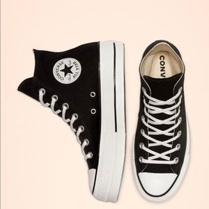 Black platform high top converse